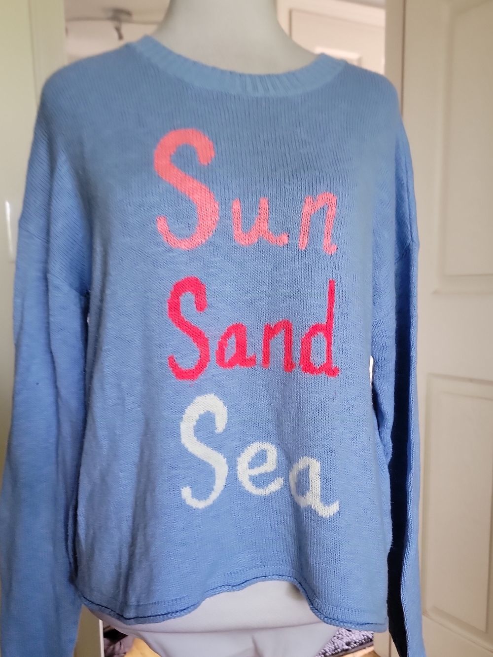 Lilly Pulitzer Light Blue 'Sun Sand Sea' Graphic Sweater
